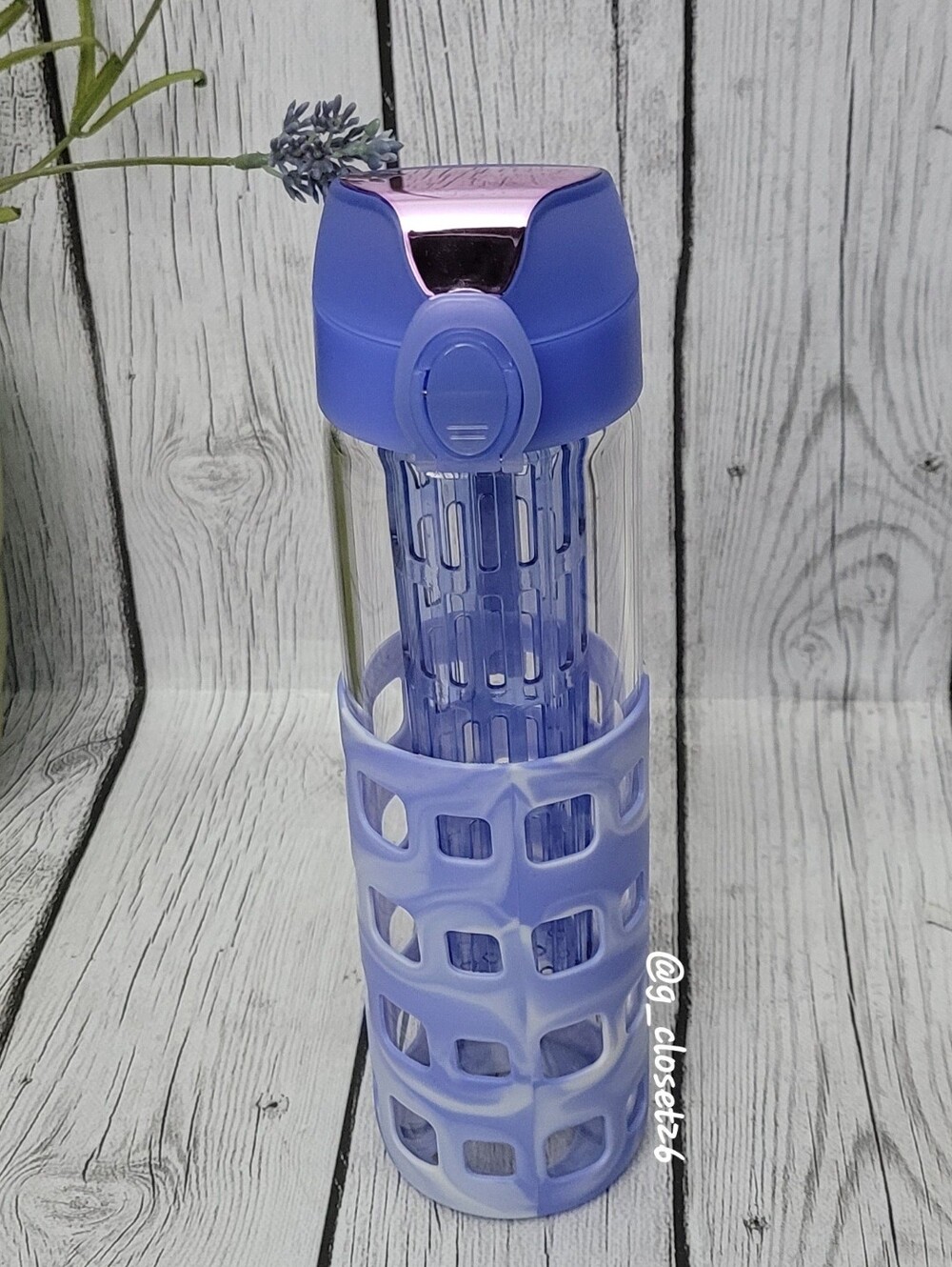 Apana Glass Infuser Water Bottle with Protective Sleeve